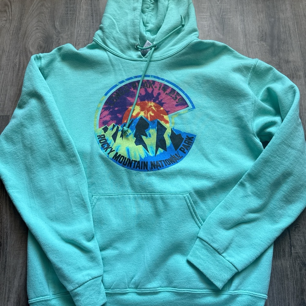 Jerzees Turquoise Graphic Hoodie